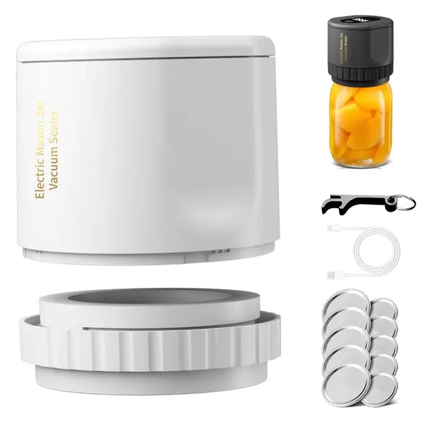 Cordless Electric Mason Jar Vacuum Sealer Kit for Wide-Mouth and Regular-Mouth Jars