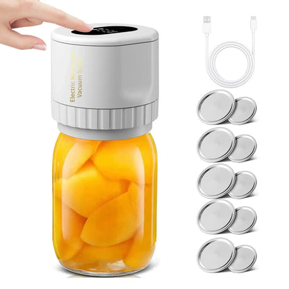 Cordless Electric Mason Jar Vacuum Sealer Kit for Wide-Mouth and Regular-Mouth Jars