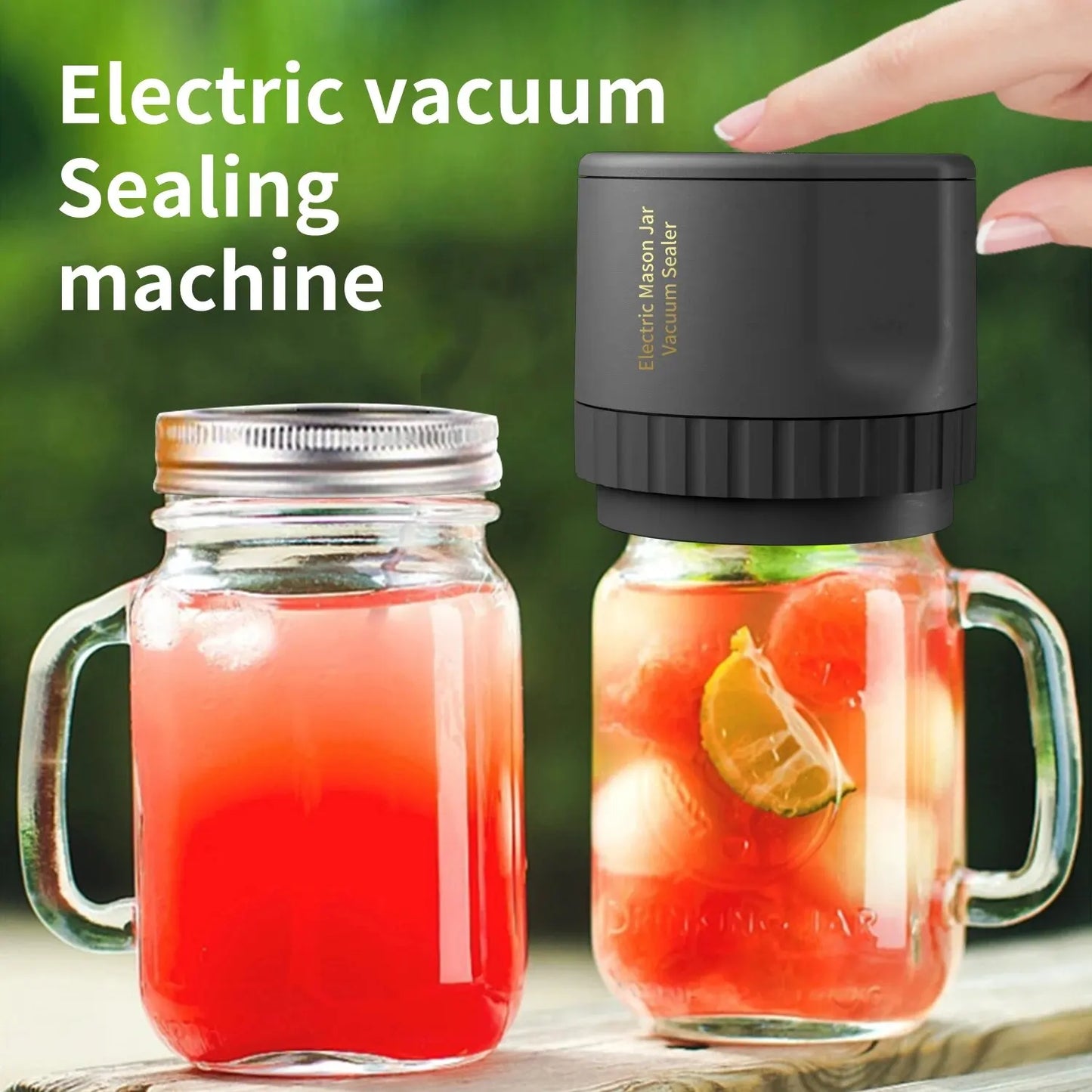 Cordless Electric Mason Jar Vacuum Sealer Kit for Wide-Mouth and Regular-Mouth Jars